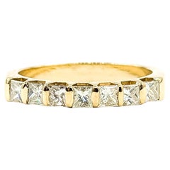 7-Stone Princess Diamond Bridal Ring in 14k yellow gold
