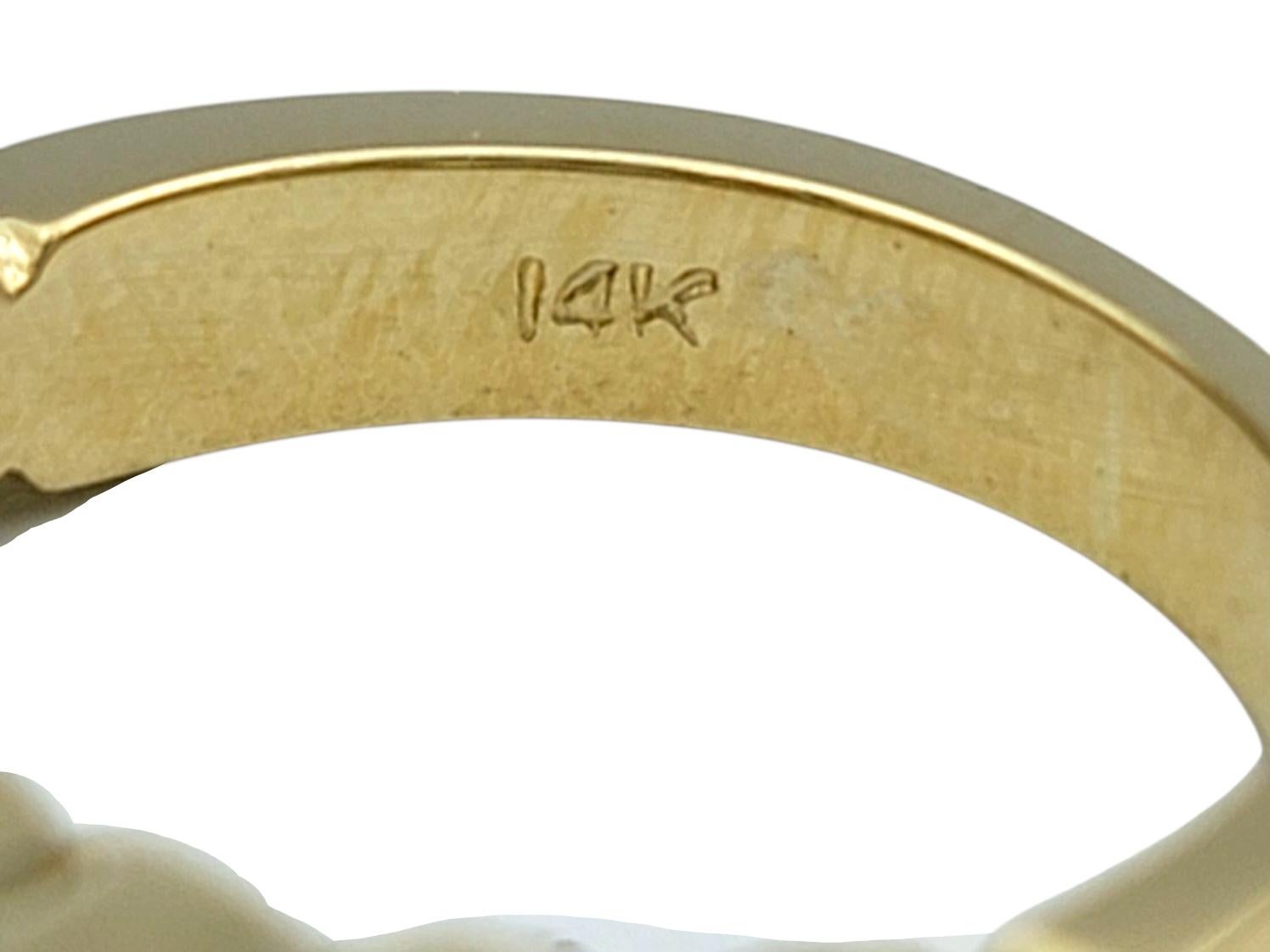 7 Stone Round Cut Bezel Set Diamond Band Ring in Polished 14 Karat Yellow Gold For Sale 1