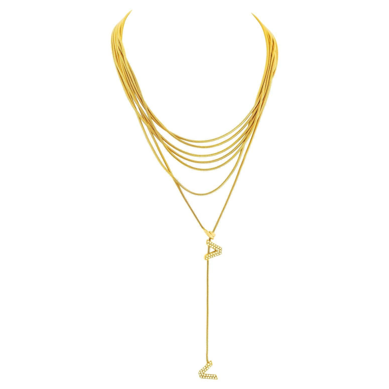 7-Strand Gold Necklace by Versace