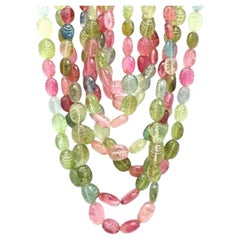 Collar de turmalina multicolor de 7 vueltas