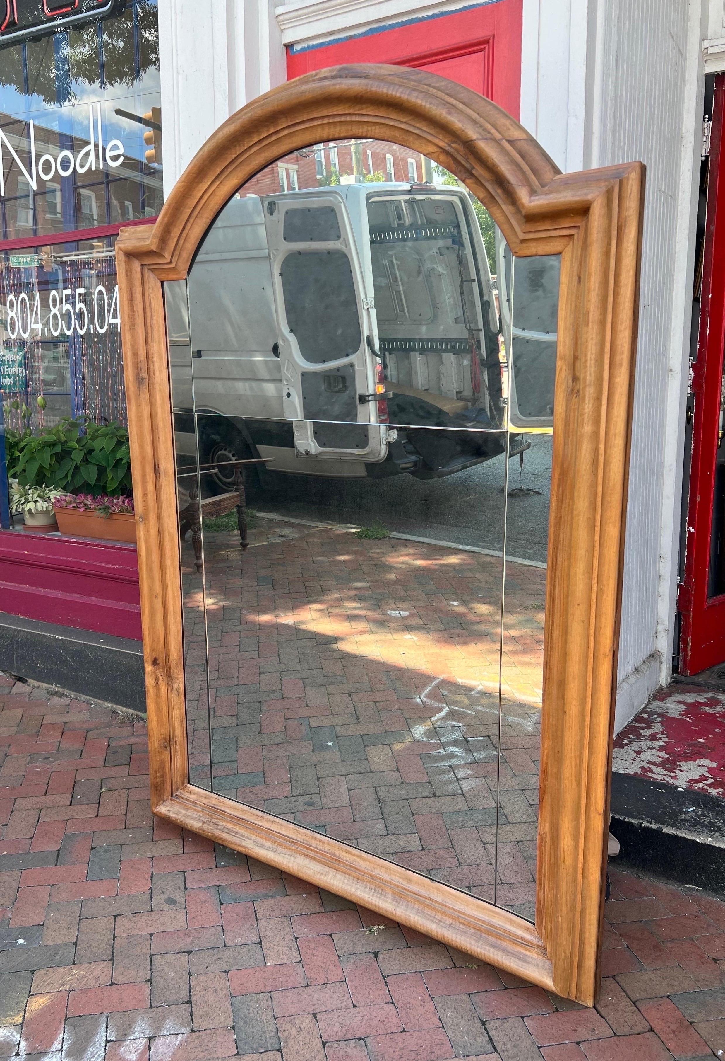 Great oversized continental pine mirror. At over 7’ tall- Could be hung or used as a floor mirror. Measure: 7’ tall.
