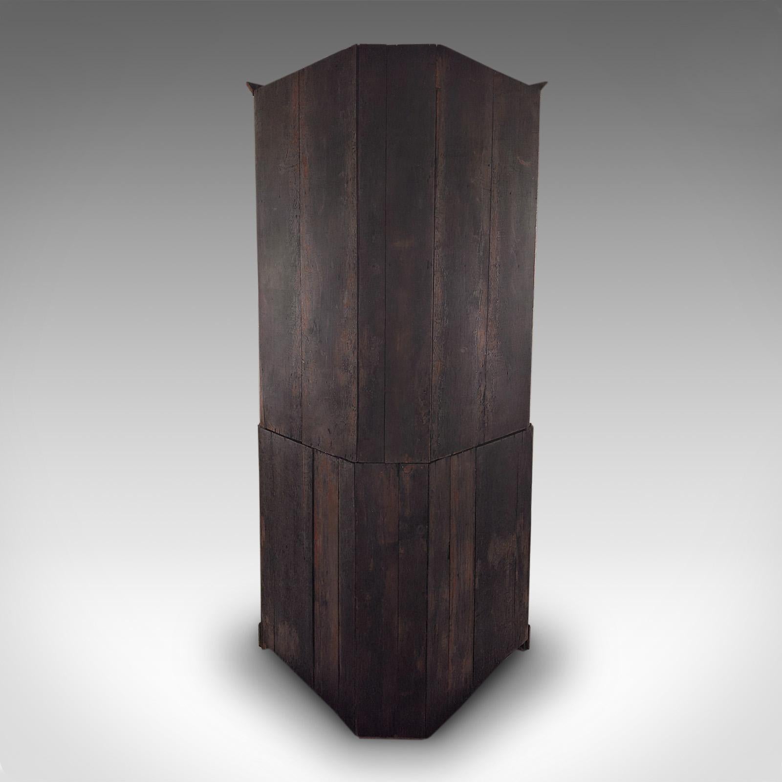 7' Tall Antique Country Manor Corner Cabinet, Scottish Oak, Cupboard, Georgian 1