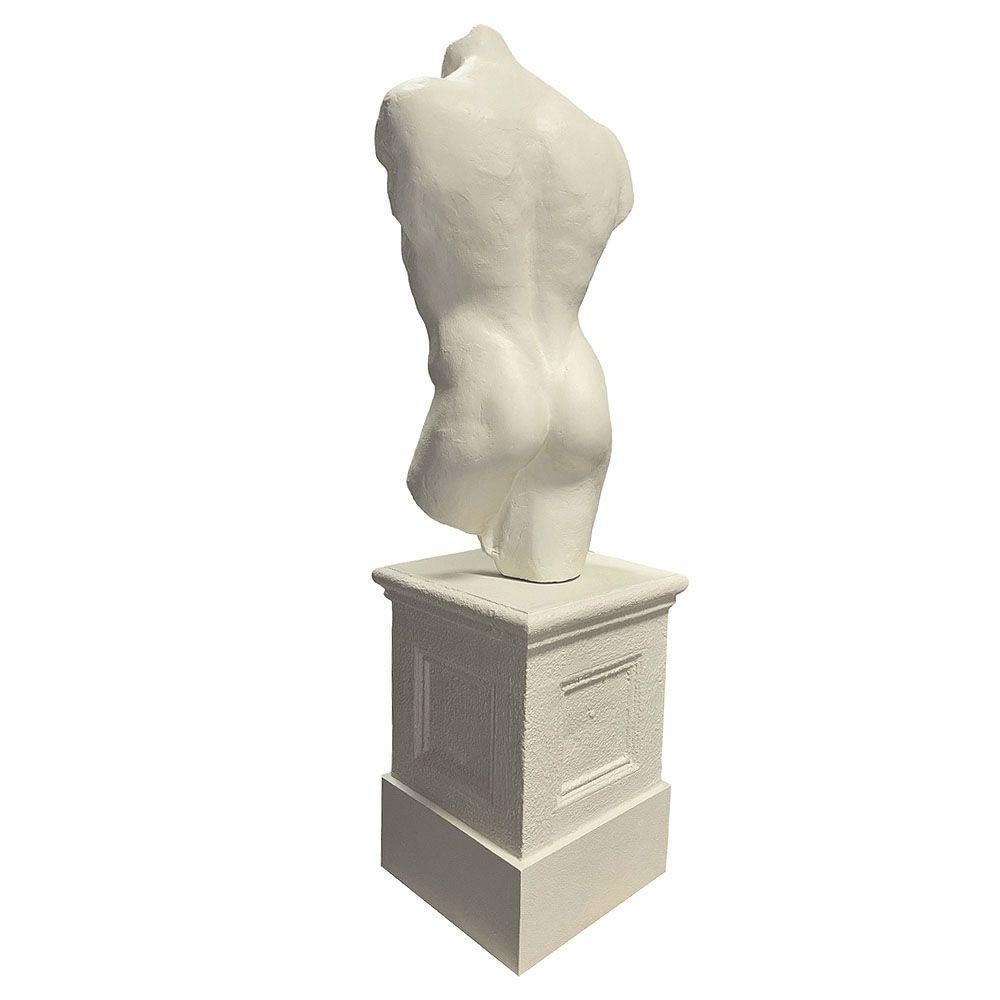 Fin du 20e siècle Buste d'homme de style Renaissance de 7 pieds de haut Sculpture en faux marbre sur Pedestal en vente