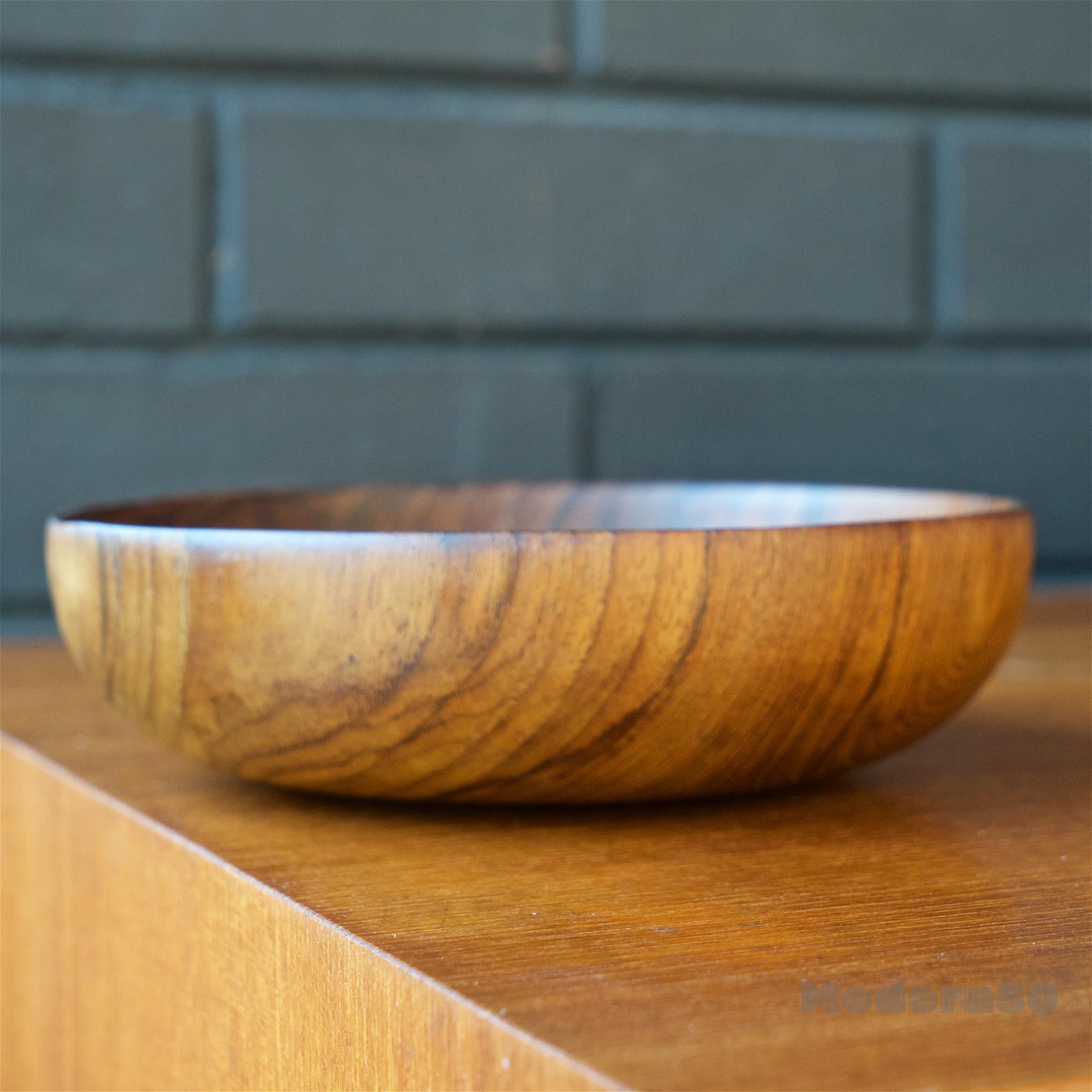7 Unknown Craftsman Studio Craft Turned Teak Bowl Set Midcentury Danish Rustic For Sale 2