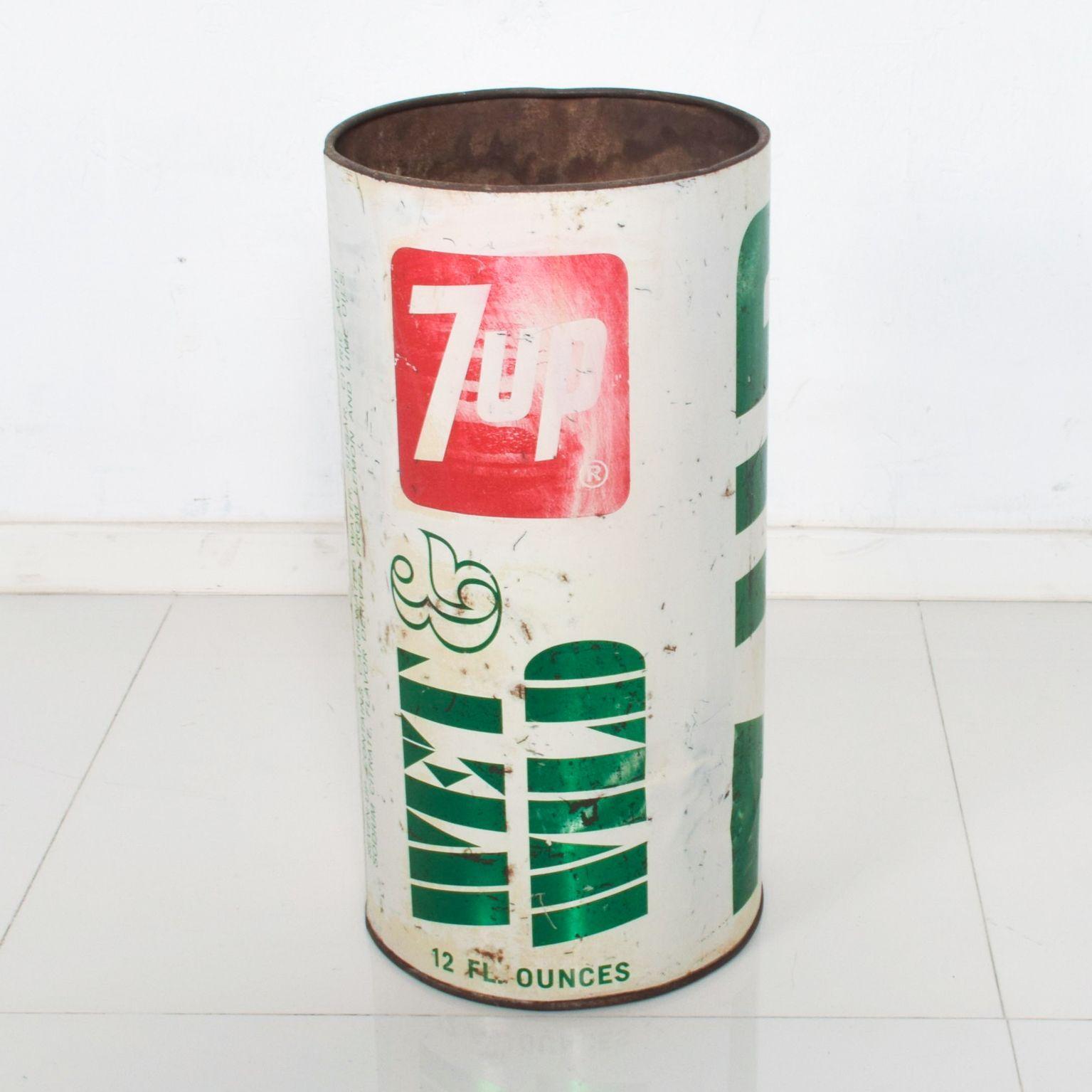 For fun: Vintage 7up wet & wild trash can 1970s metal soda collectible advertisement garbage can 7 up logo soda can trash can rustic pop Art Decor

Andy Warhol Pop Art style decor

Dimensions: 19 1/4