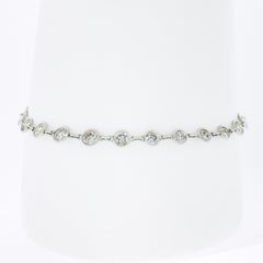 7" Vintage Platinum 4.06ctw Round Brilliant Bezel Diamond by the Yard Bracelet