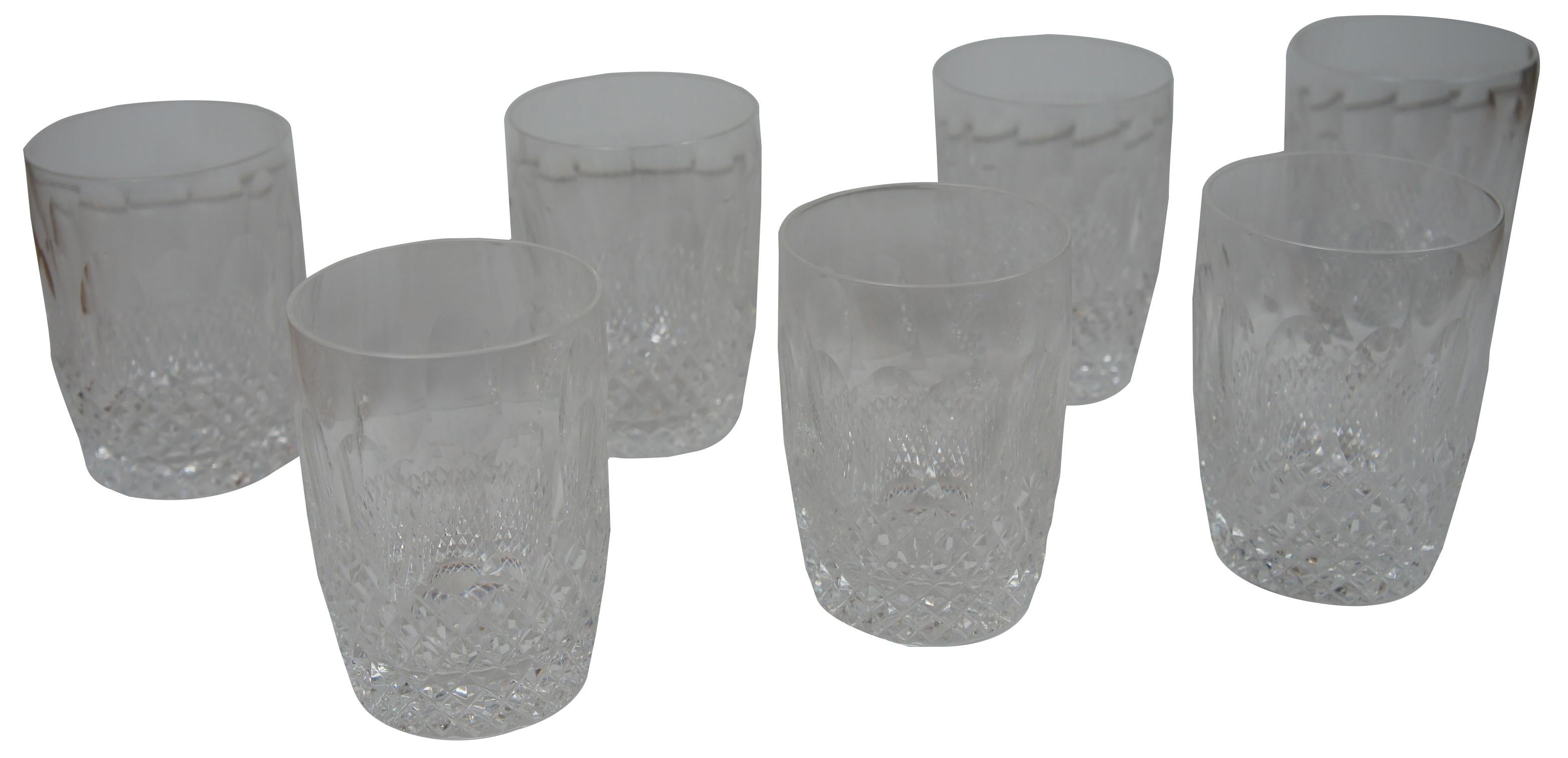 Set of 7 waterford cut crystal old fashioned or whiskey tumblers in the Colleen pattern.
 