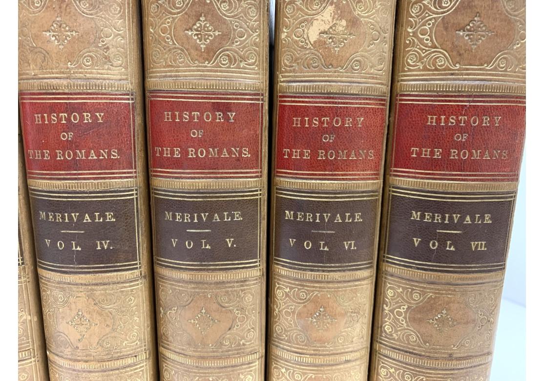 Cuir 7 Vol. Ensemble Charles Merivale, A History Of The Romans Under The Empire, 1858 en vente