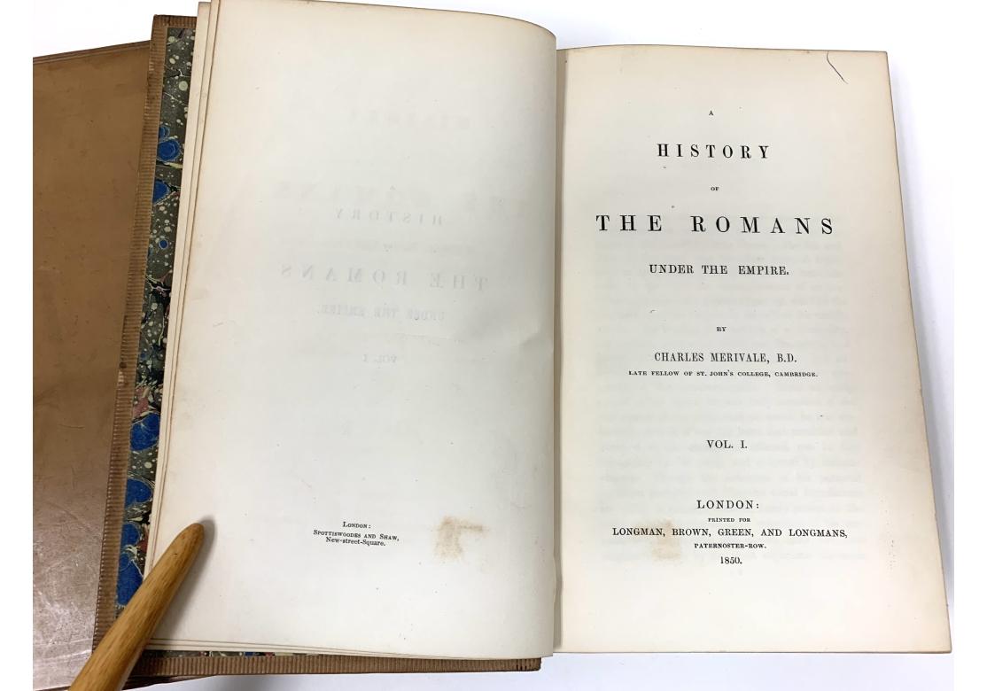 7 Vol. Ensemble Charles Merivale, A History Of The Romans Under The Empire, 1858 en vente 2