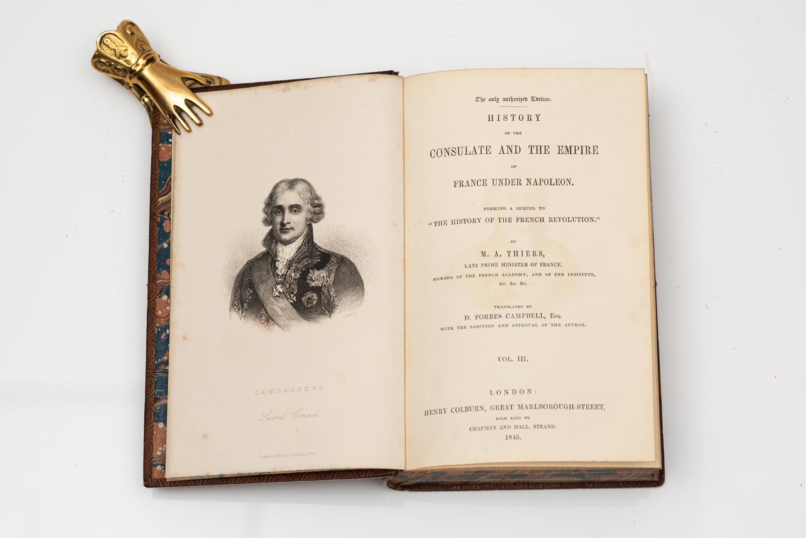 7 Volumes. M.A. Thiers. History Of The Consulate and The Empire Of France In Good Condition For Sale In New York, NY