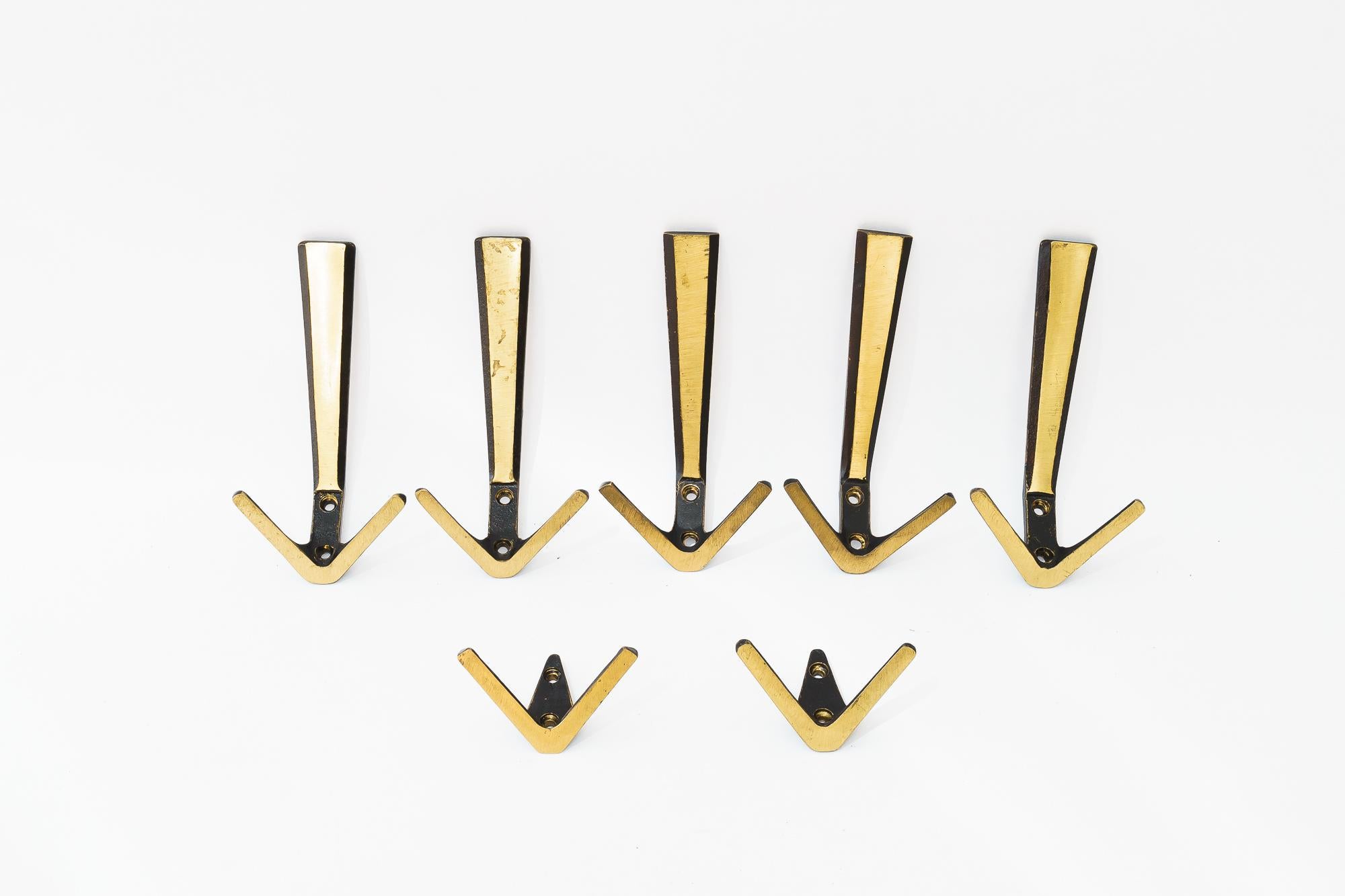 Blackened 7 Wall Hooks by Herta Baller, around 1950s For Sale