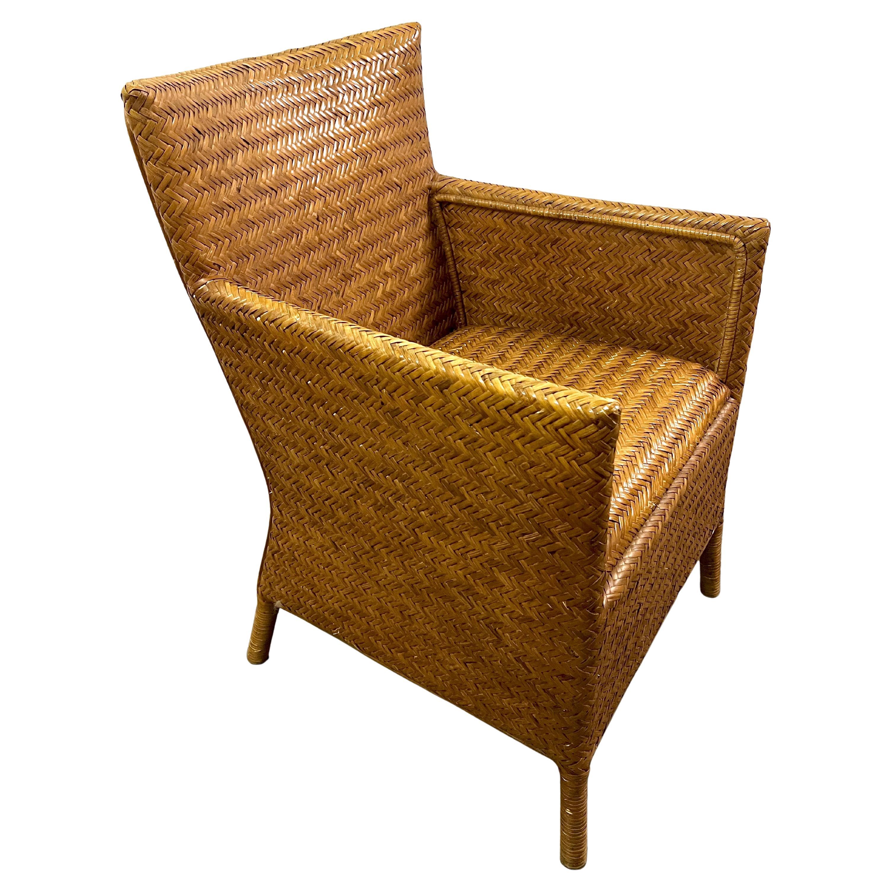 Asiatique 7 Fauteuils en rotin tressé dans le style de Ralph Lauren en vente