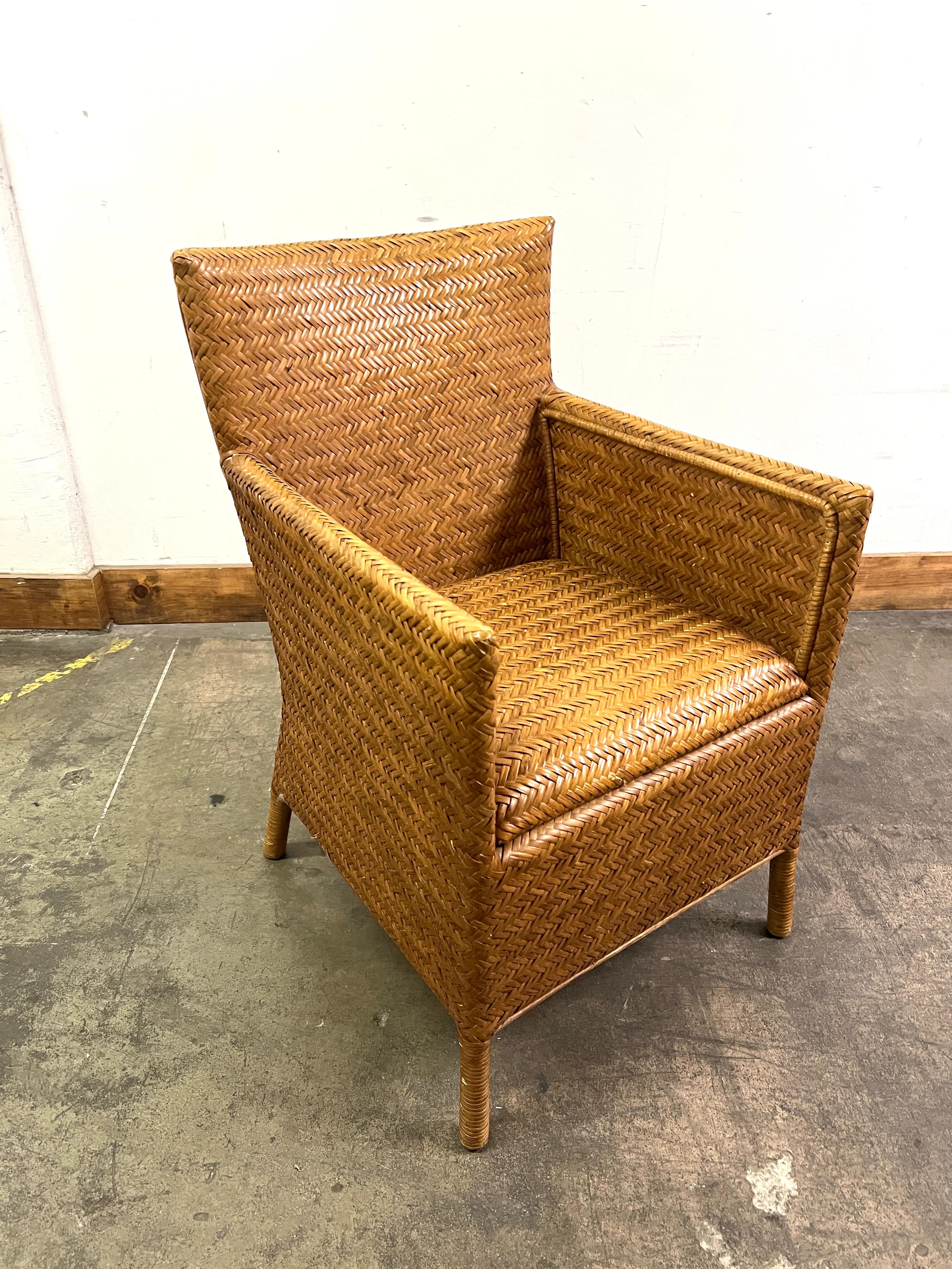 Fait main 7 Fauteuils en rotin tressé dans le style de Ralph Lauren en vente
