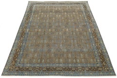 7 x 10 Antique Indian Agra Rug with All-Over Boteh Design In Brown
