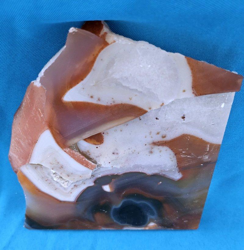 Other 7 x 6.5 x .75 inch Agate (or Onyx?) Slab with crystal/druzy areas For Sale