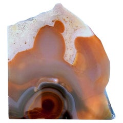 Losa de Ágata (¿u Ónice?) de 7 x 6,5 x .75 pulgadas con zonas de cristal/druzy VENTA POR CIERRE