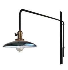 6 X Industrial Swing Out Wall Sconce Lights with Black Shade