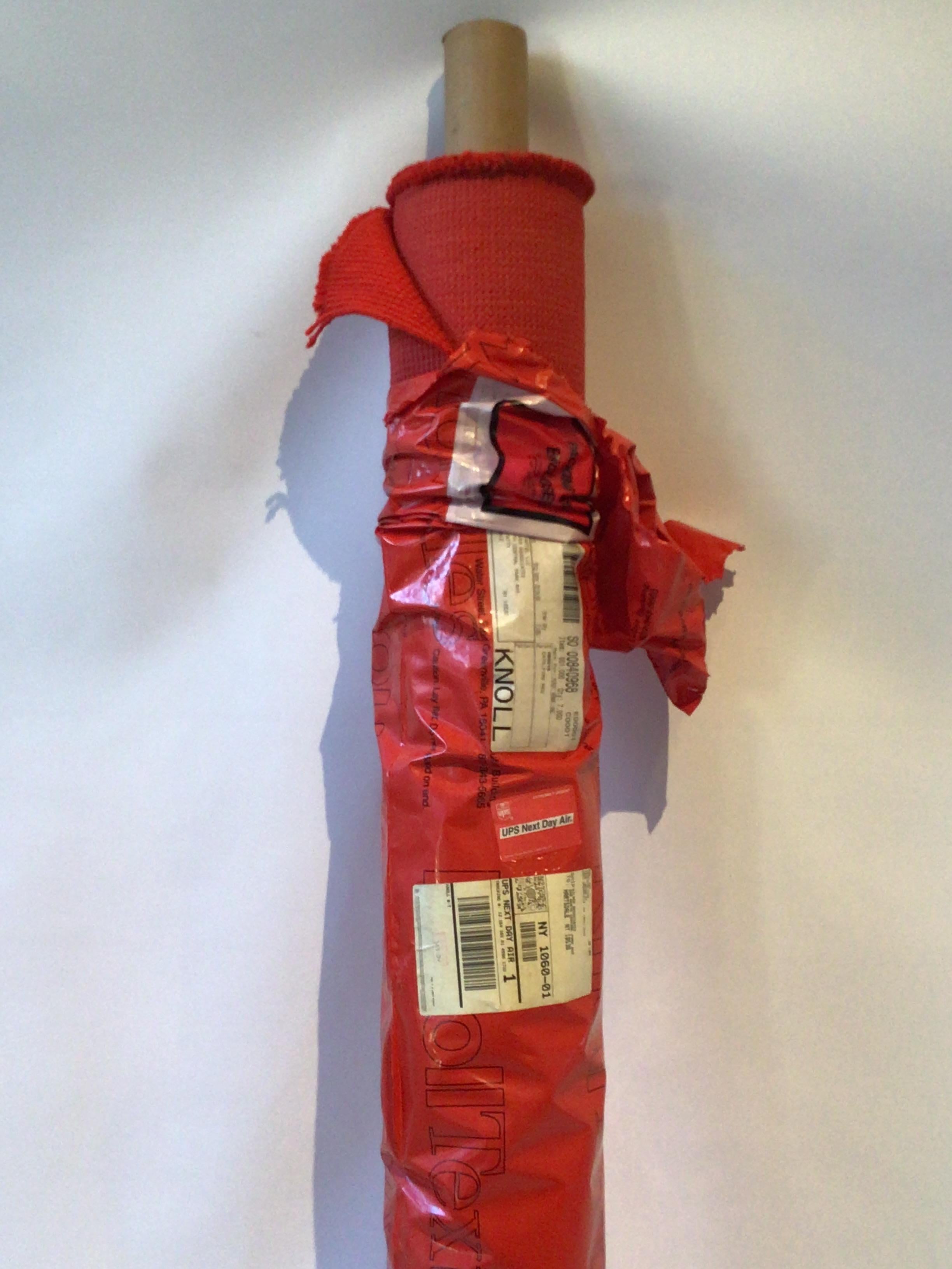 7 yards of unused Knoll Cato Fire Red fabric. Ordered in the year 2000.