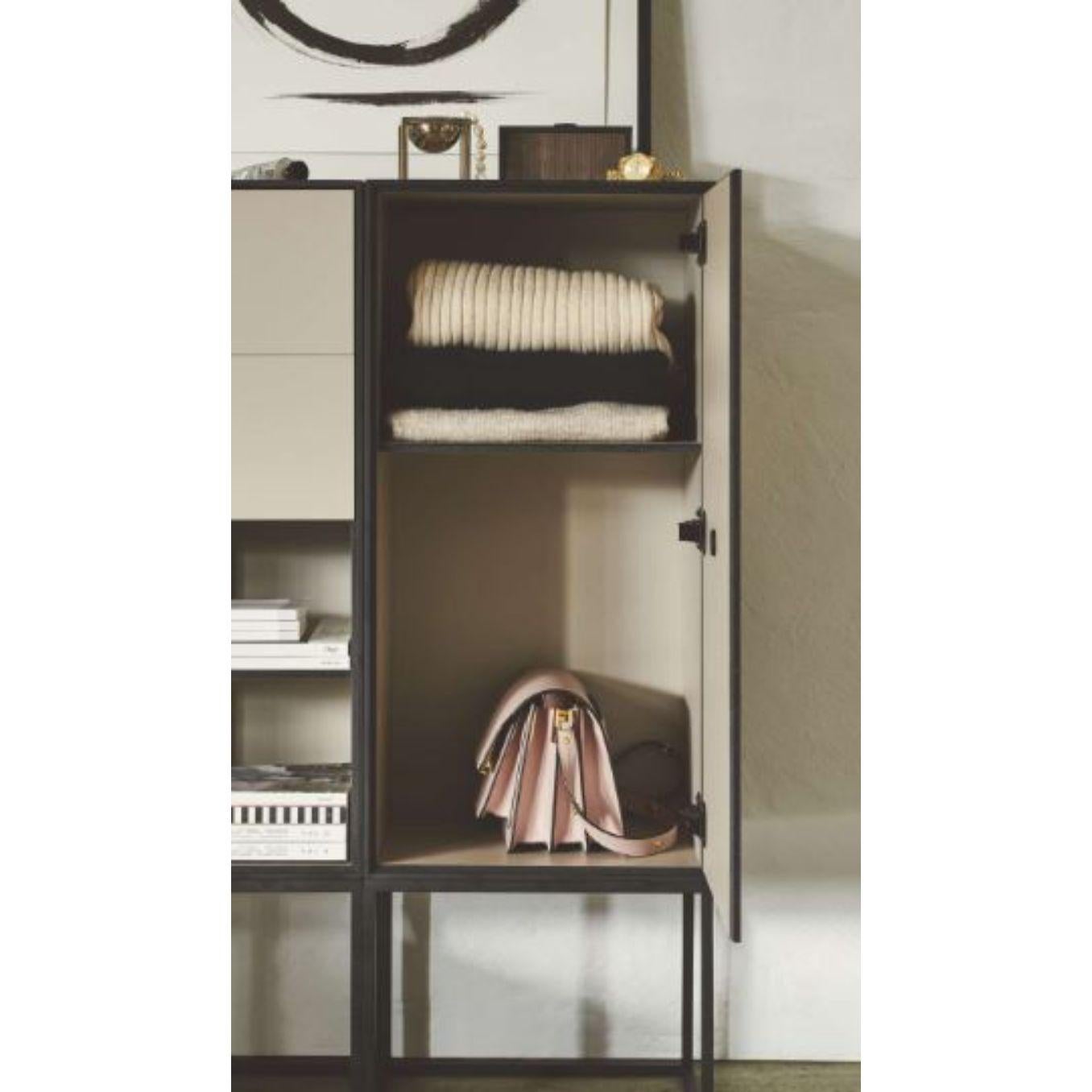 Metal 70 Black Ash Frame Box with Shelf / 2 Drawers by Lassen For Sale