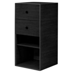 70 Black Ash Frame Box with Shelf / 2 Drawers by Lassen