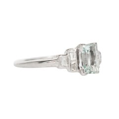 .70 Carat Aquamarine Platinum Engagement Ring