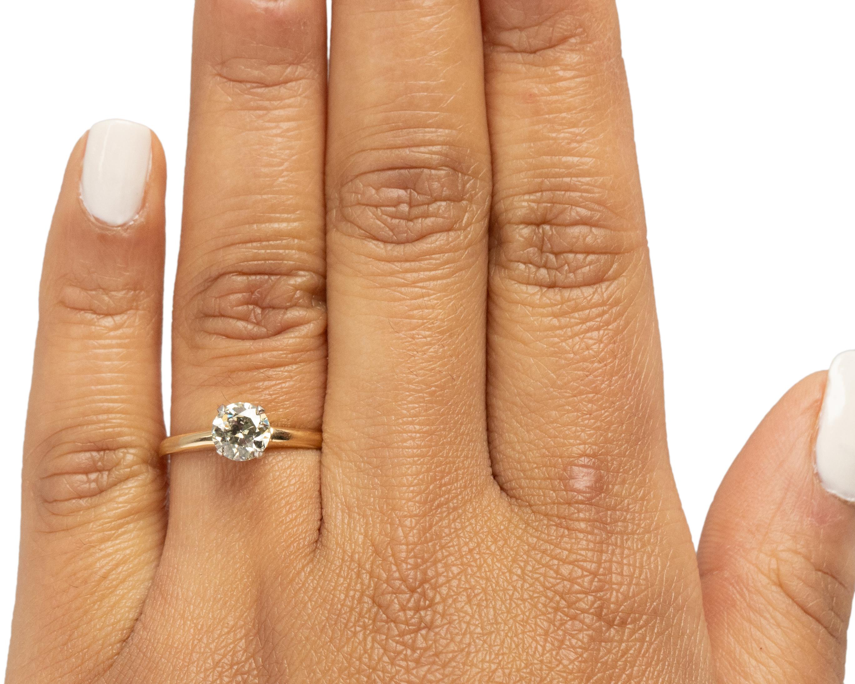 .70 Carat Art Deco Diamond 14 Karat Yellow Gold Engagement Ring In Good Condition For Sale In Atlanta, GA
