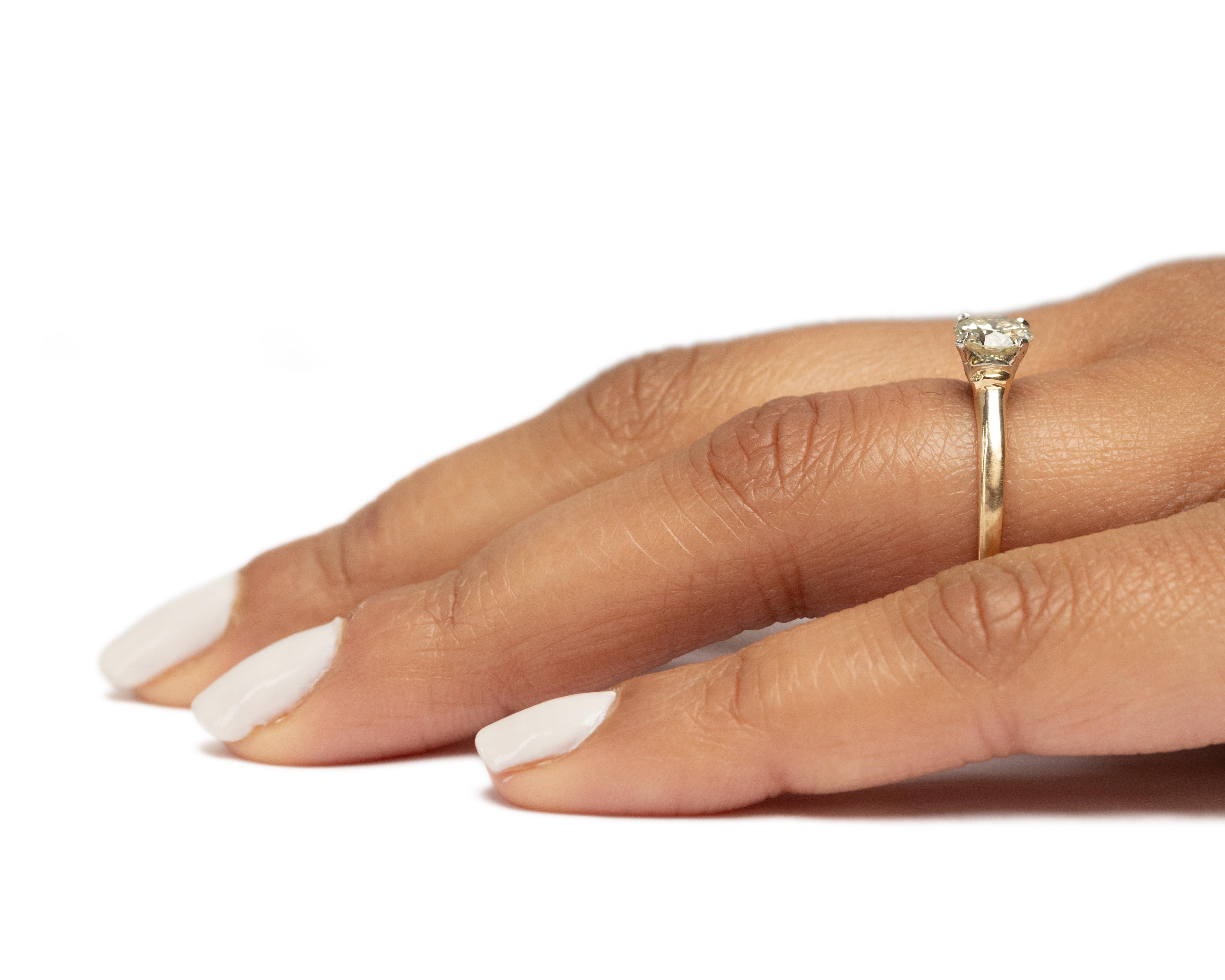 .70 Carat Art Deco Diamond 14 Karat Yellow Gold Engagement Ring For Sale 1