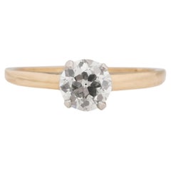 Vintage .70 Carat Art Deco Diamond 14 Karat Yellow Gold Engagement Ring