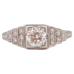 Antique .70 Carat Art Deco Diamond Platinum Engagement Ring