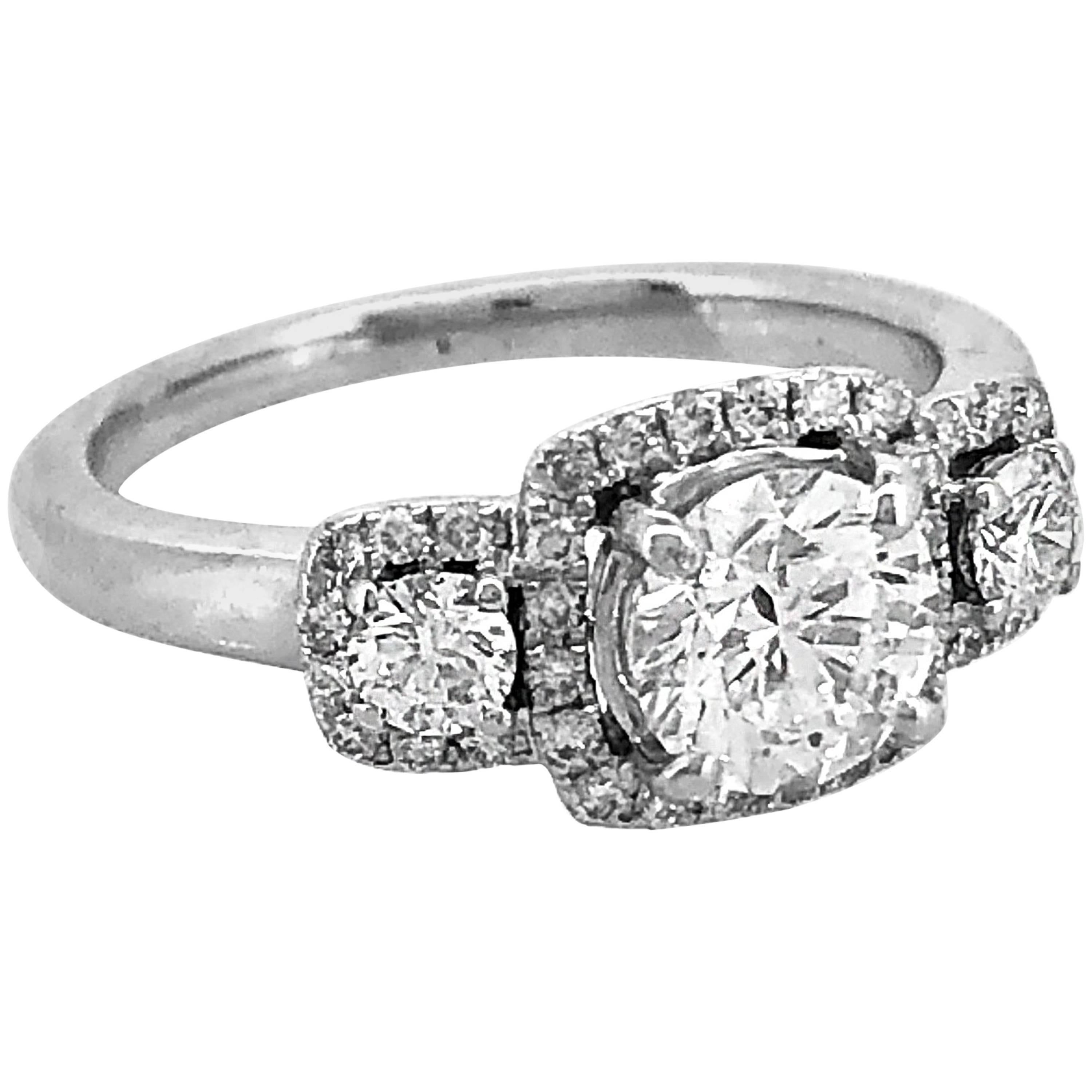 .70 Carat Diamond Estate Engagement Ring 18 Karat White Gold