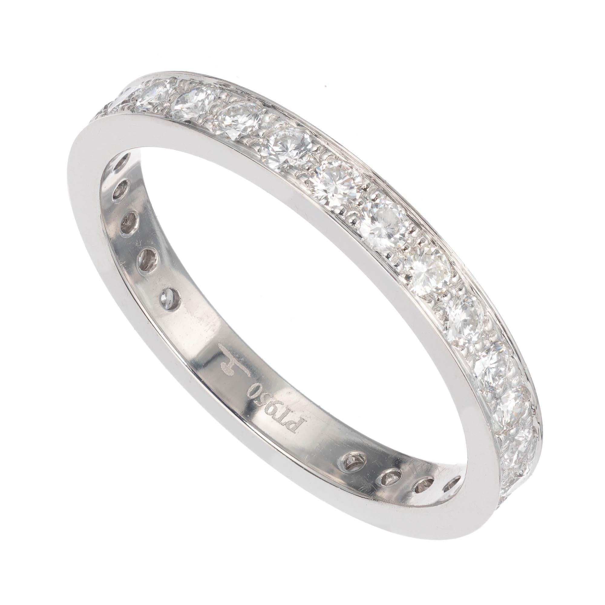 Round Cut .70 Carat Diamond Eternity Wedding Band Ring For Sale