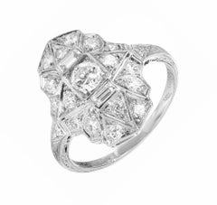 .70 Carat Diamond Filigree Art Deco Platinum Ring