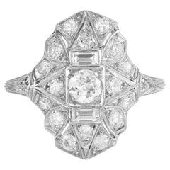 .70 Carat Diamond Filigree Art Deco Platinum Ring