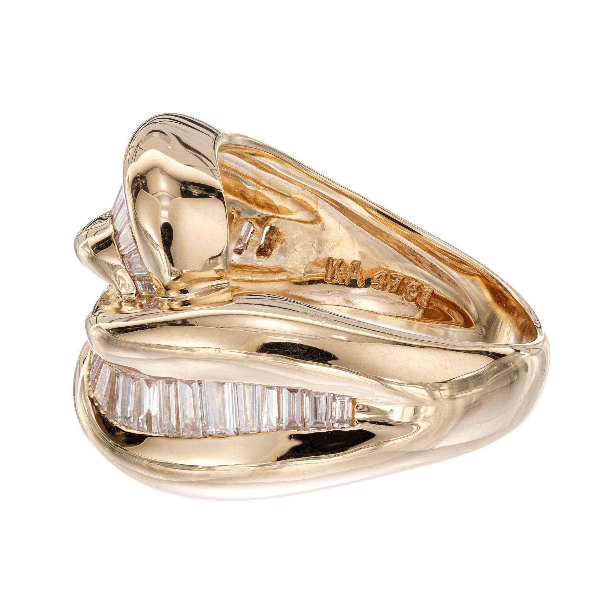 .70 Carat Diamond Gold Swirl Cocktail Ring In Good Condition For Sale In Stamford, CT
