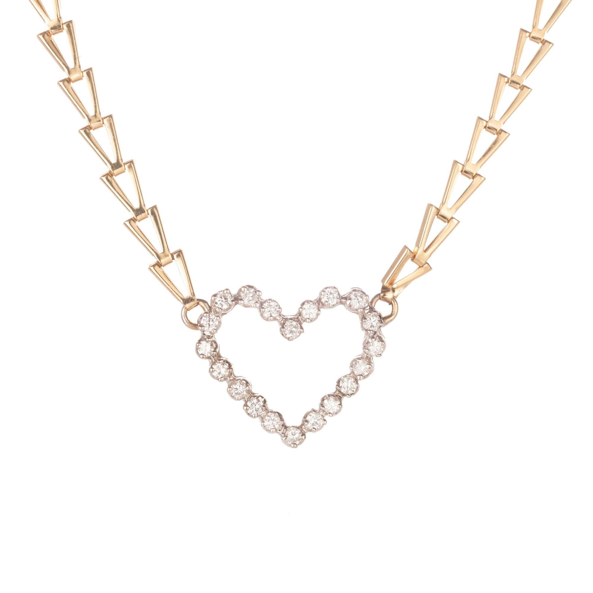 14K Real Two-Tone Gold Heart Chain Anklet – Yellow & White Gold, Lobster Clasp, No Stone