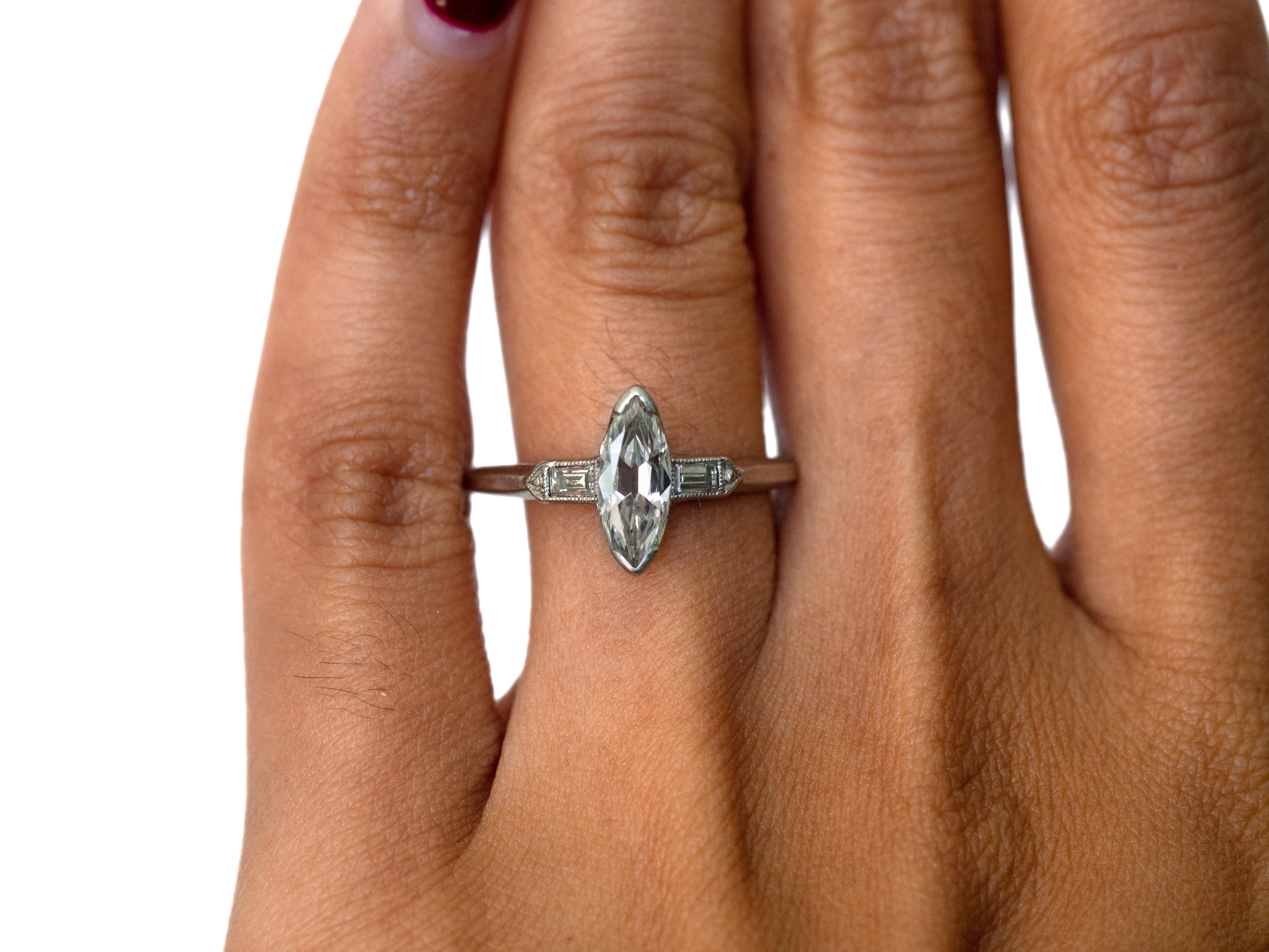 Art Deco .70 Carat Diamond Platinum Engagement Ring