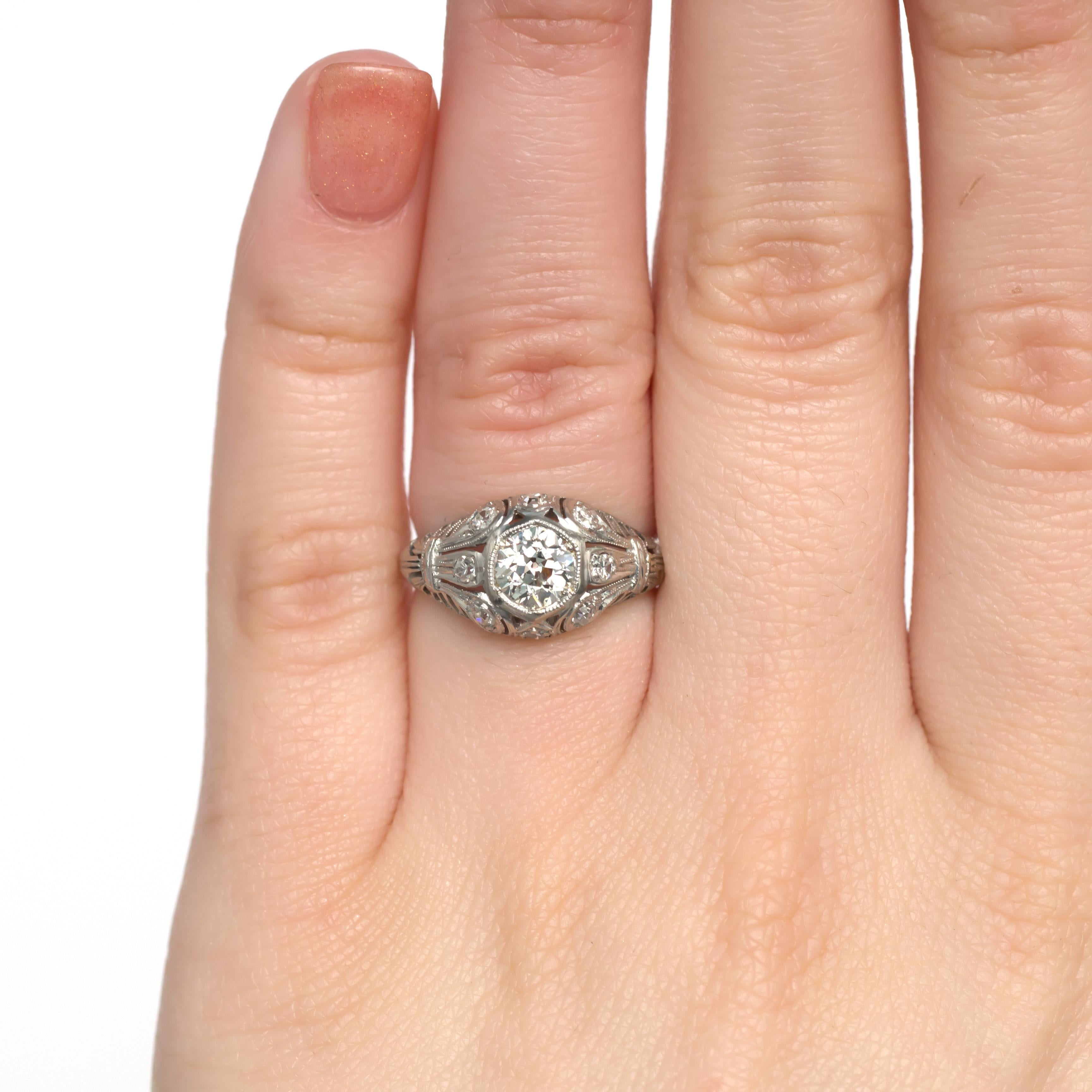 Edwardian .70 Carat Diamond Platinum Engagement Ring For Sale