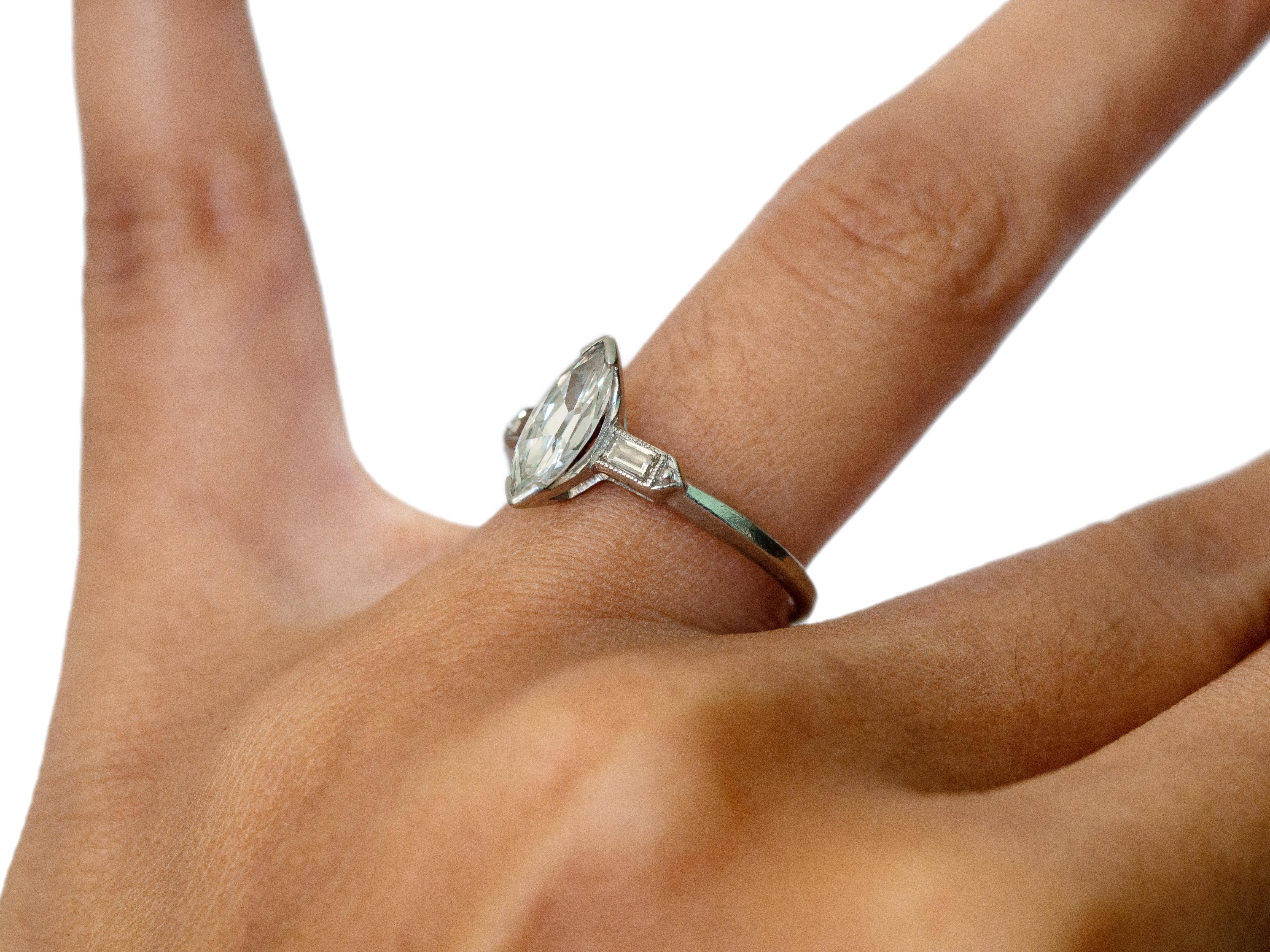Marquise Cut .70 Carat Diamond Platinum Engagement Ring