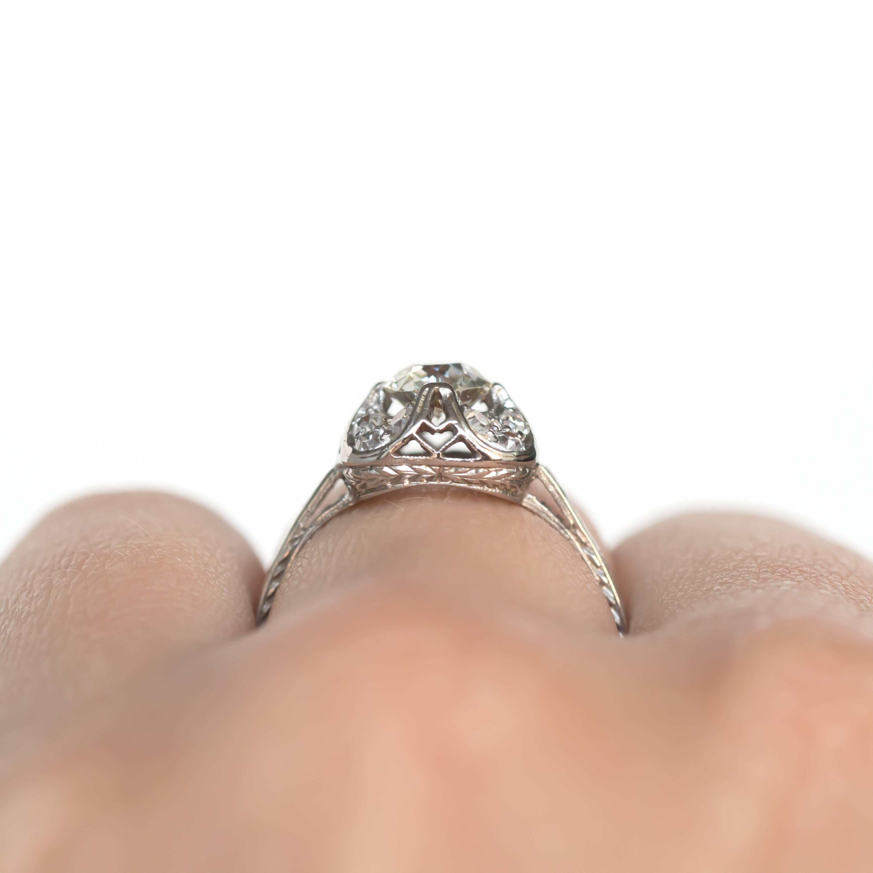 Women's .70 Carat Diamond Platinum Engagement Ring For Sale