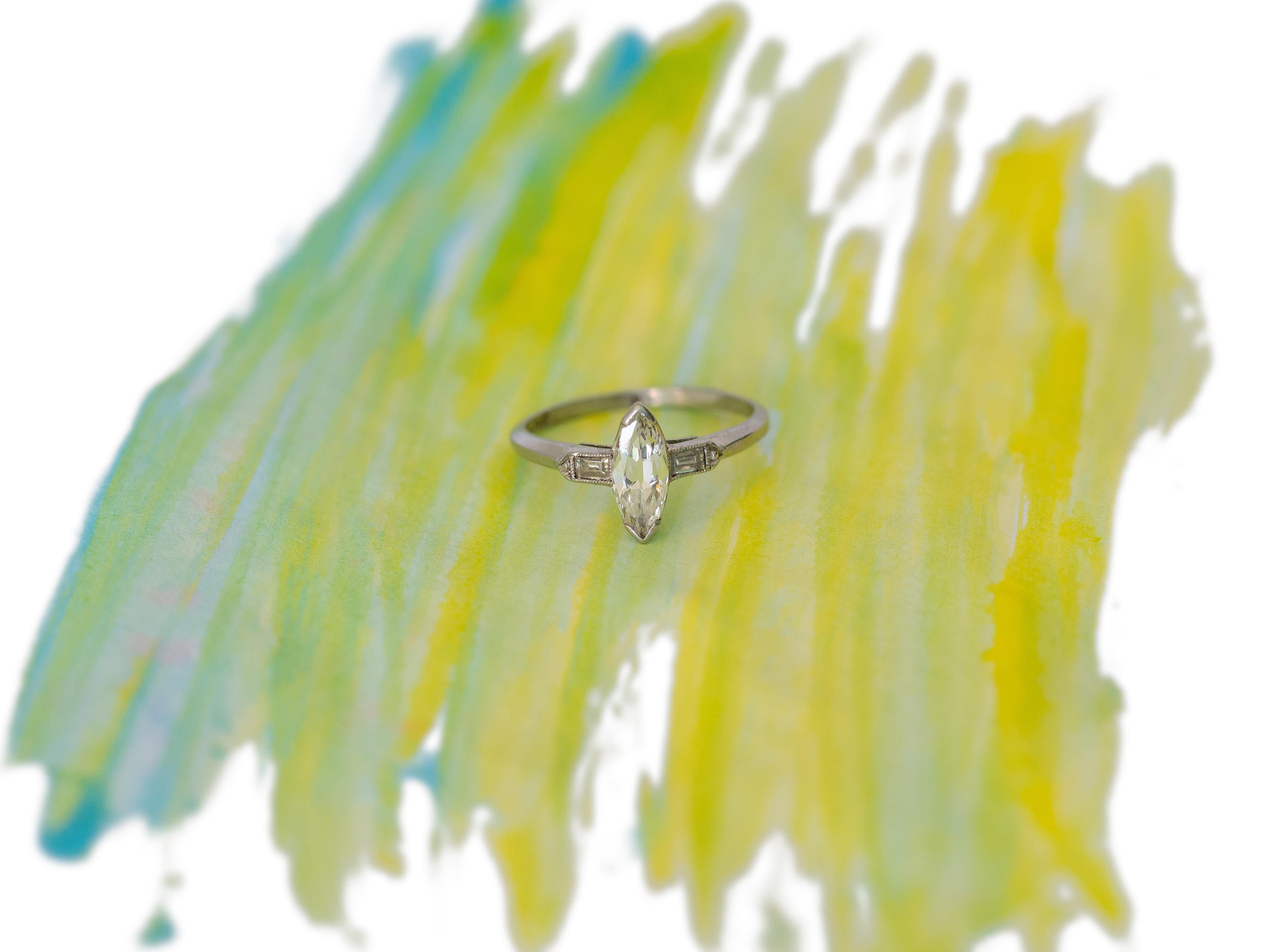 Women's or Men's .70 Carat Diamond Platinum Engagement Ring