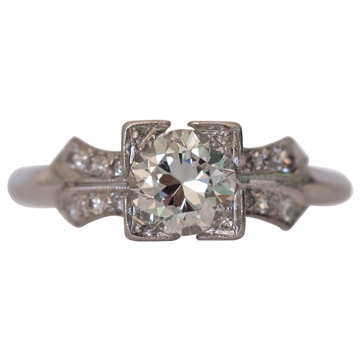 .70 Carat Diamond Platinum Engagement Ring For Sale