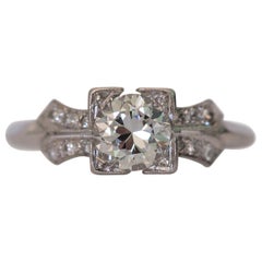 Vintage .70 Carat Diamond Platinum Engagement Ring