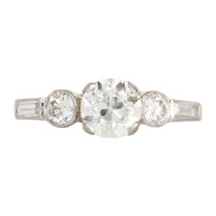 Vintage .70 Carat Diamond Platinum Engagement Ring