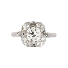Antique .70 Carat Diamond Platinum Engagement Ring