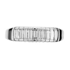 .70 Carat Diamond White Gold Baguette Ring