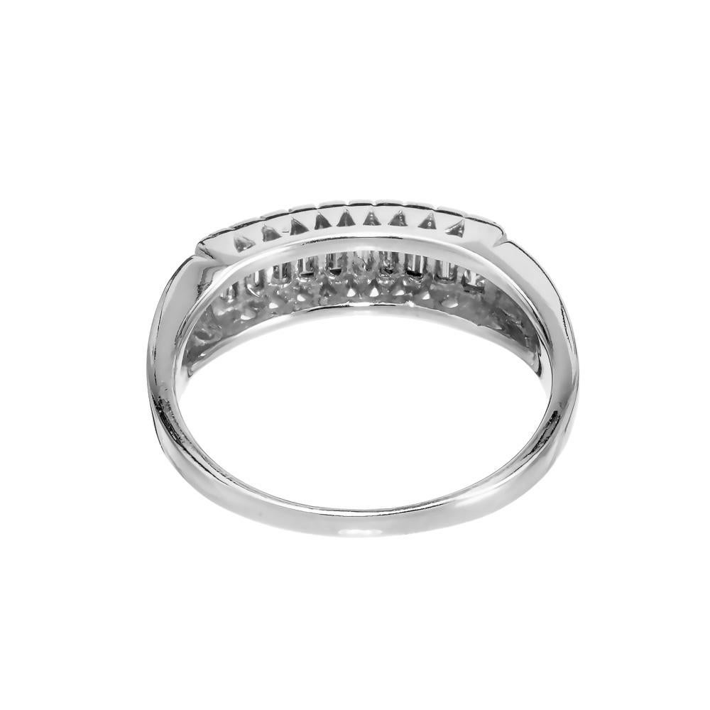 Women's .70 Carat Diamond White Gold Baguette Ring  For Sale