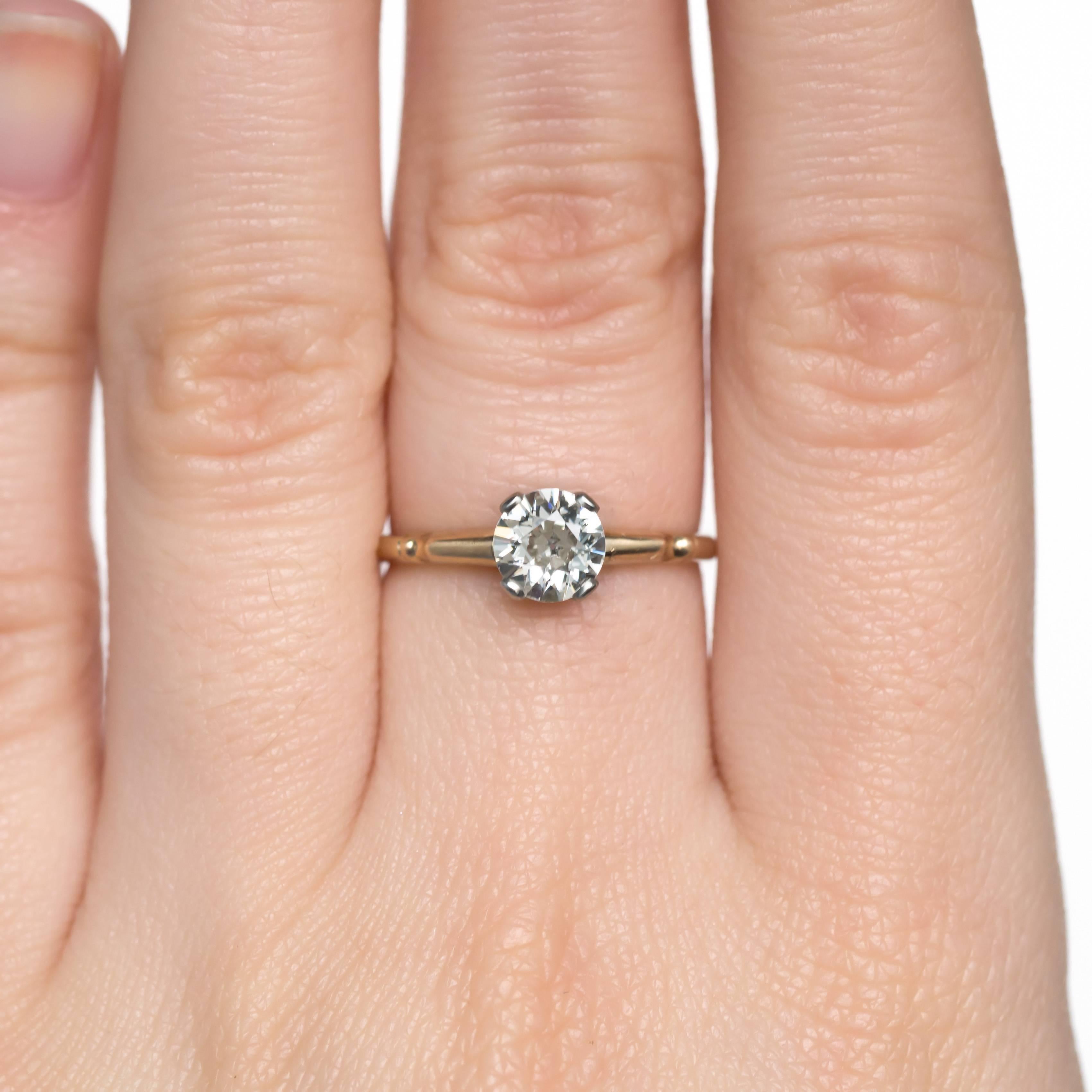 Edwardian .70 Carat Diamond Yellow Gold Engagement Ring For Sale