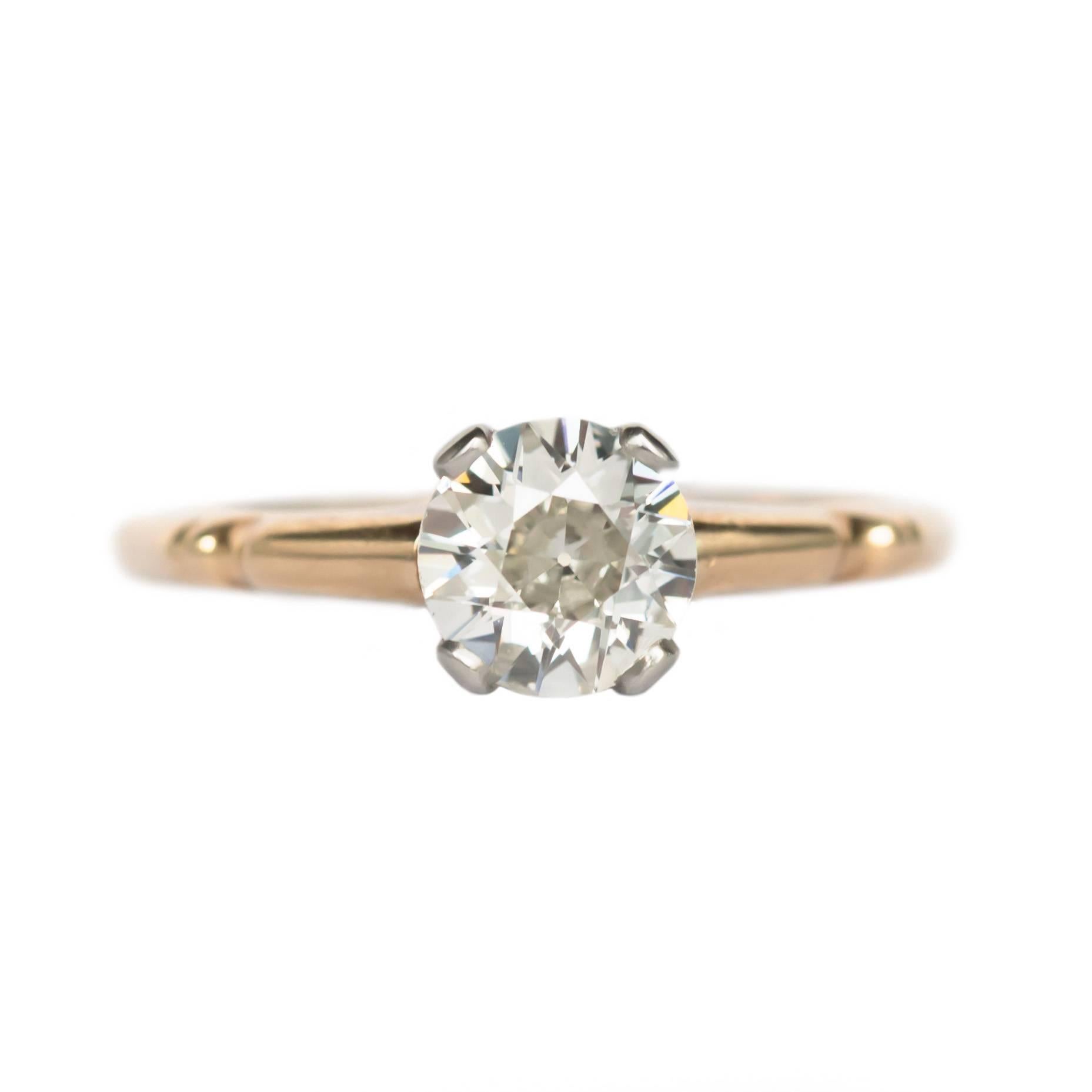 .70 Carat Diamond Yellow Gold Engagement Ring For Sale