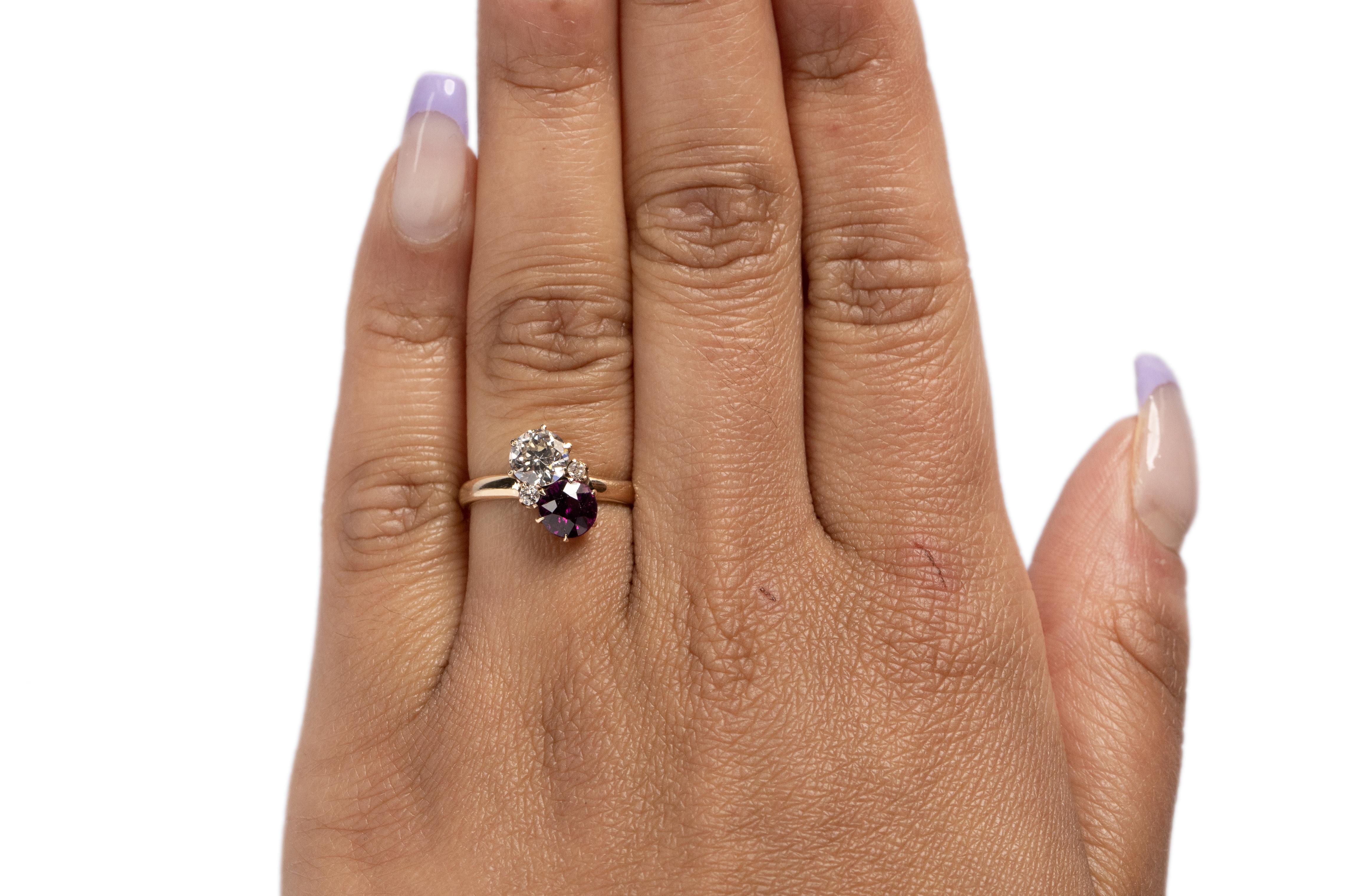 Women's .70 Carat Edwardian Diamond 14 Karat Yellow Gold Engagement Ring For Sale