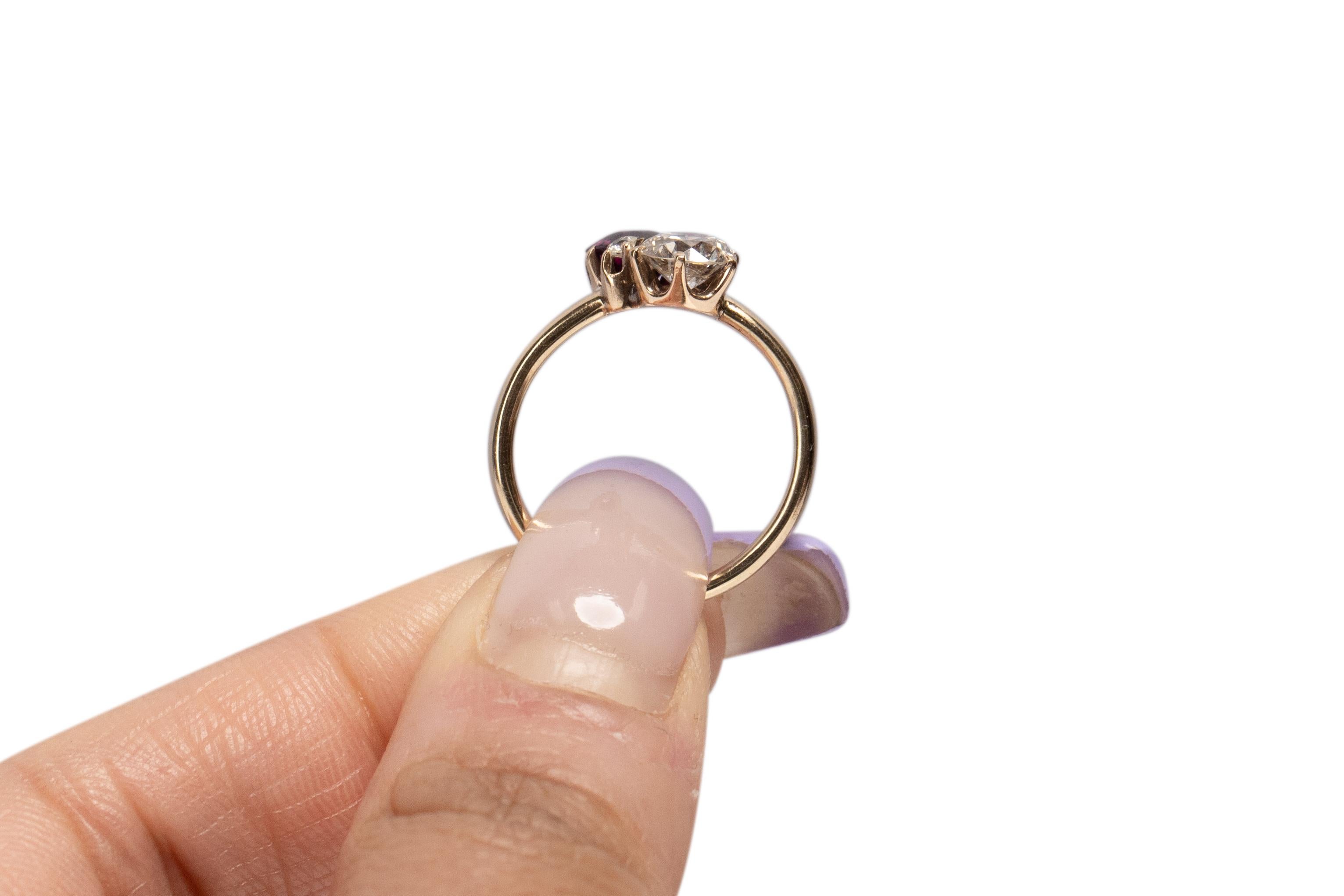 .70 Carat Edwardian Diamond 14 Karat Yellow Gold Engagement Ring For Sale 3